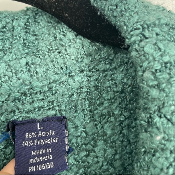 Vintage Y2K Wind River Blue Teal Large Oversized Lagenlook Sweater Buttons Knit - Picture 2 of 6